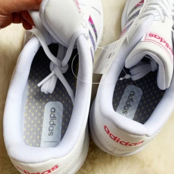 adidas Women's White Sneakers with Colorful Stripes - Picture 5 of 6